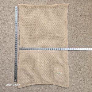 Cashmere Scarf Tan Cable Knit Goyol Mongolian Cashmere